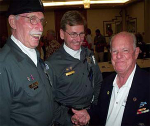 Dave Moore (left), Tim Kovacs (center) with Earl Clark (ret. Lt. Col.-10th Mtn.) sharing a lighter moment.
